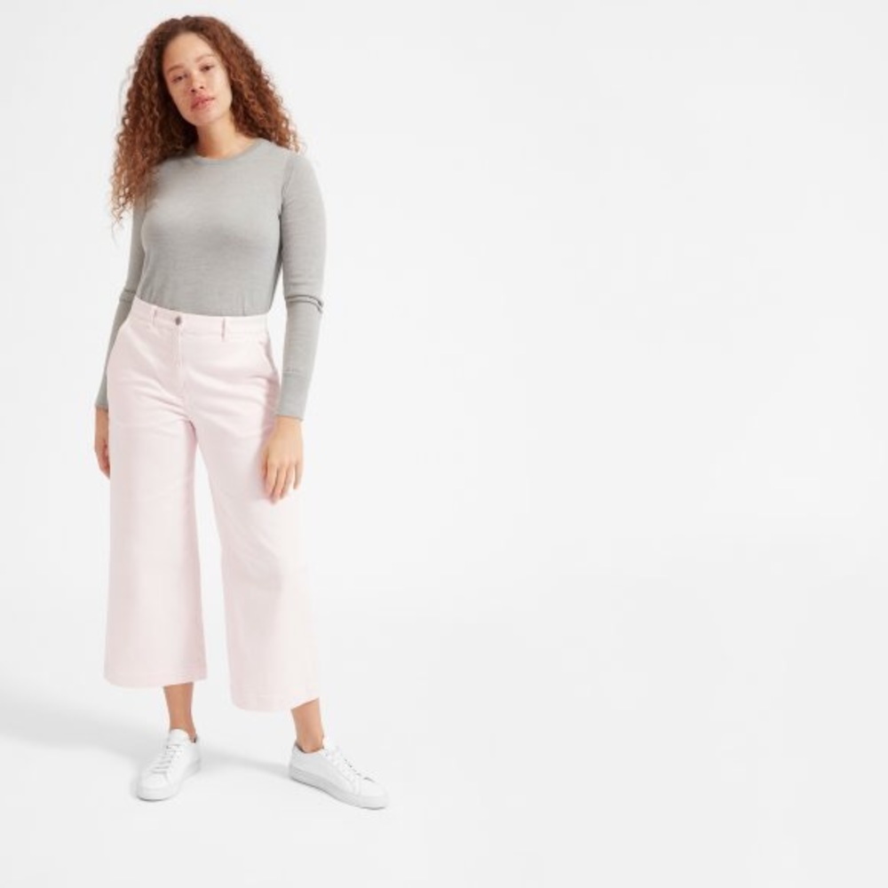 Everlane light pink wide leg crop